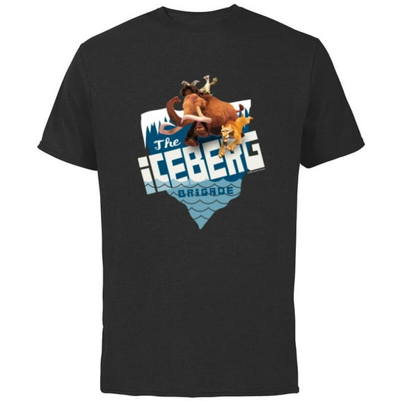 Ice Age Manfred Diego Sid and Scrat The Iceberg Brigade - Short Sleeve Cotton T-Shirt for Adults - Customized-Black