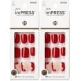 thumbnail image 1 of Presiona las uñas KISS Impress No Glue Mani «Adore You», color rojo, 1 of 9