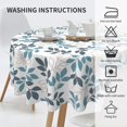 thumbnail image 5 of Mindunm Round Tablecloth 60 Inch Gray Teal Leaves Fabric Table Cloth Decorative Washable Spillproof Wrinkle Free Spring Summer Farmhouse Rustic Table Cover for Indoor Outdoor Home Decor Party Picnic, 5 of 6