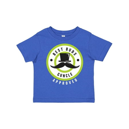 

Inktastic Best Buds Guncle Approved with Tophat and Mustache Gift Toddler Boy Girl T-Shirt