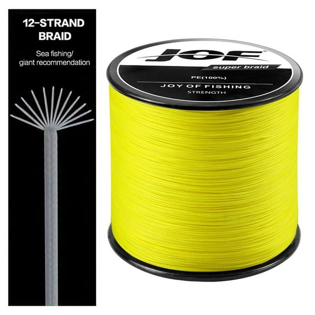 X12 X8 1000M 500M 300M 100M Braided Fishing Line 12/8 Strands MultiColor Multifilament Saltwater PE Line 22-149.9LB Yellow Mainline