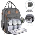 thumbnail image 4 of Baby Essentials Quilted 17 Pocket Diaper Bag Backpack Tote, Heather Grey, 0-36 Months, 4 of 9