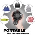 thumbnail image 3 of USB Fan, Mini Table Fan with Rechargeable 2500mAh Battery Quiet Portable Fan 3 Speed Adjustable USB Pocket Foldable Handle, 3 of 5