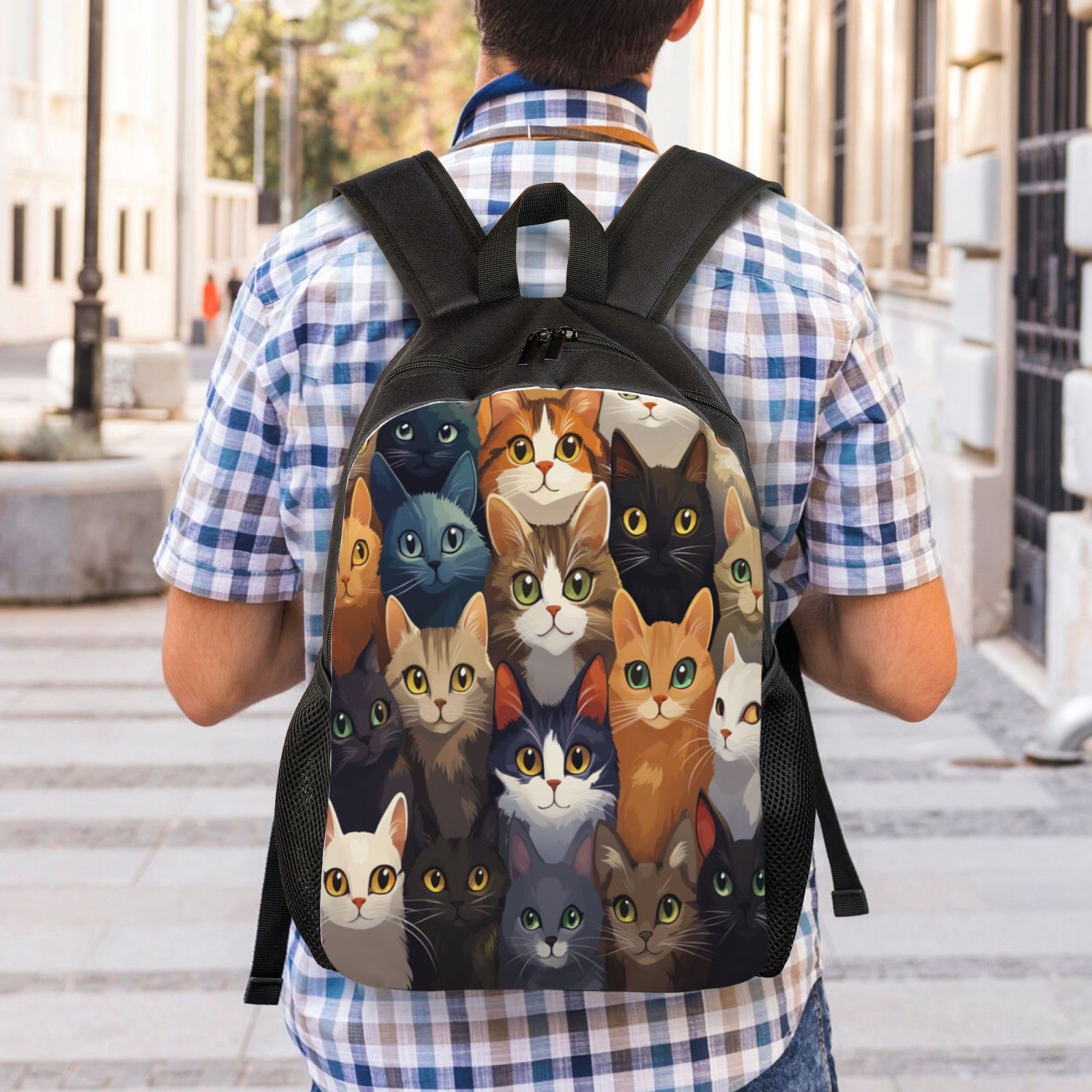Cat Backpack Double Shoulder Backpack Durable, Spacious, Ergonomic Design for Travel, Work & Outdoor Use