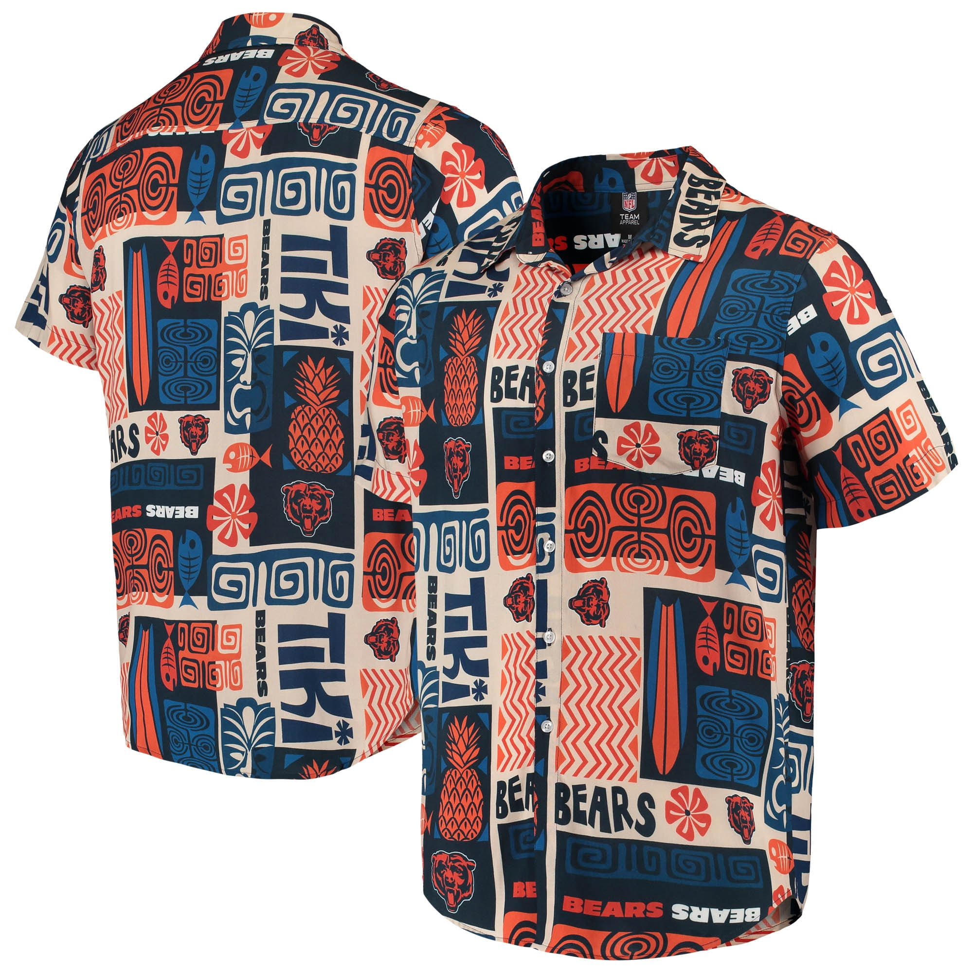 Chicago Bears Tiki Floral Button-Up 