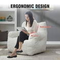 thumbnail image 3 of Domiluxe Bean Bag Chairs for Adults,Teddy Fabric Fluffy and Lazy Sofa with Armrests,Comfy BeanBag Sofa with Memory Sponge for Living Room,Bedroom,Ivory, 3 of 8