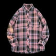thumbnail image 2 of lulshou 2025 Plaid Shirt Men for Man Saving Men's Casual Dress Long Sleeve Buffalo Plaid Checkered Fitted Flannel Shirt Pink-L, 2 of 4