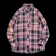 thumbnail image 2 of Blusa y camisa de manga larga con cuello vuelto para hombre, estilo informal, a cuadros, con bolsillos y botones, de licra, 2 of 4