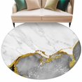 thumbnail image 2 of Gray Gold Marble Round Area Rug 5 FT, Non Slip Bedroom Area Rug, Modern Abstract Marble Crack Texture Washable Soft Circular Carpet Non-Shedding Floor Mat for Kitchen Dining Room Foyer Balcony Dorm, 2 of 9