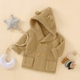 thumbnail image 7 of Verugu Toddler Baby Girls Boys Winter Coat Thicken Warm Jackets Baby Hooded Snow Outwear Coat Kids Solid Color Ears Hooded Knitted Tops Warm Coat Brown, 6-12 Months, 7 of 7