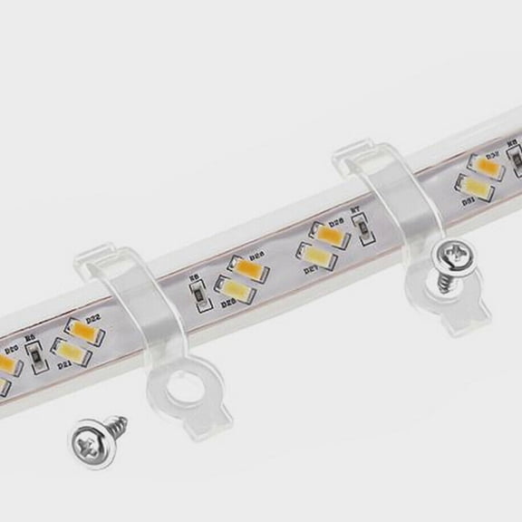 Luxshiny 100Pcs Transparent String Light Clip Sturdy LED Light Strip Buckle with Screws for Outdoor Use