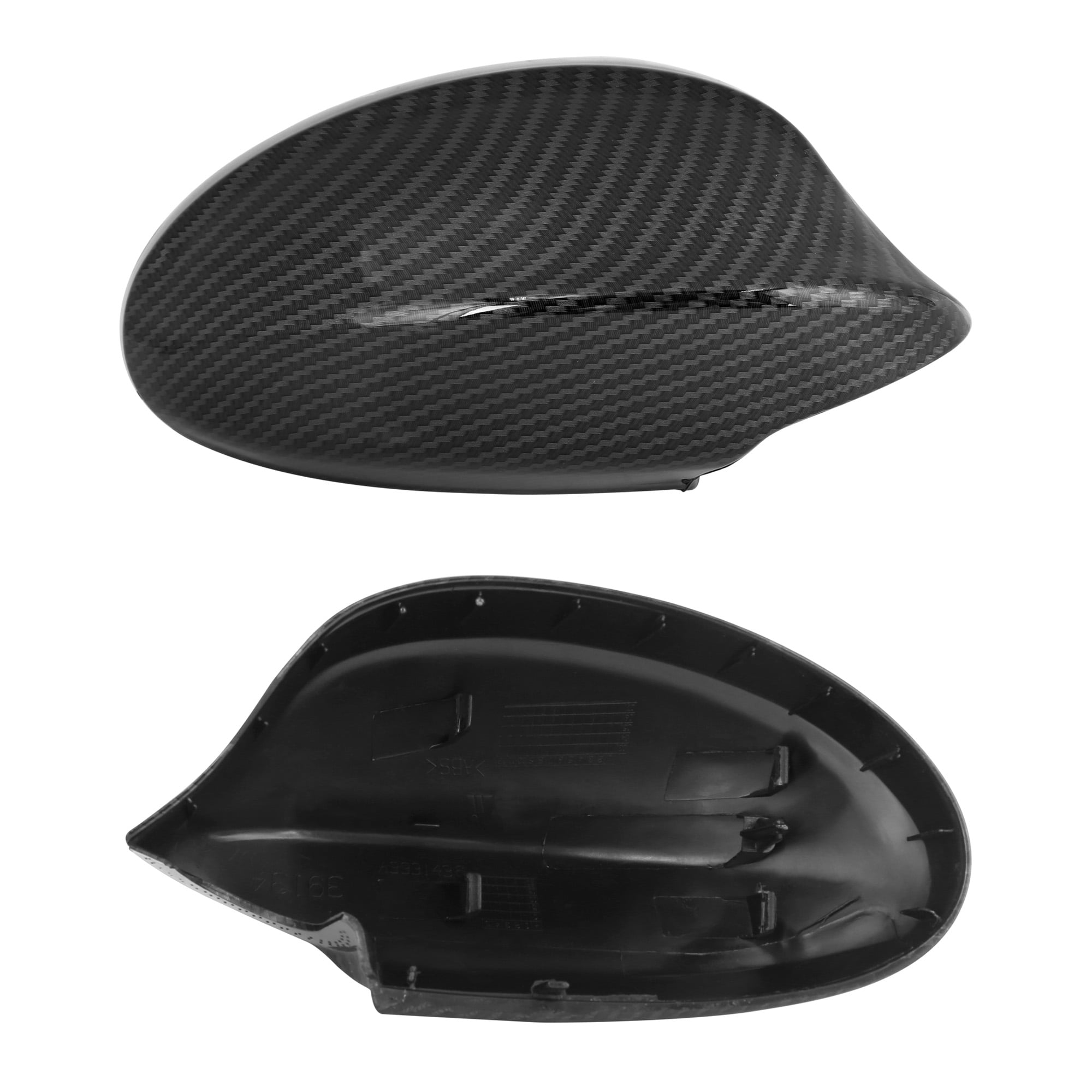 Pair New Exterior Rear View Mirror Covering Cap Carbon Fiber Pattern for BMW