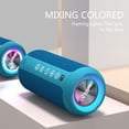 thumbnail image 2 of Ortizan Altavoces Bluetooth portátiles, altavoz inalámbrico impermeable IPX7 para exteriores con sonido estéreo fuerte de 24 W y Bluetooth 5.3, graves profundos, luces RGB, emparejamiento dual, tiempo, 2 of 5