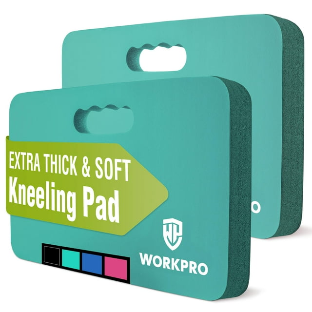 Almohadilla para rodillas WORKPRO extra gruesa, paquete de 2 unidades, color azul huevo de petirrojo
