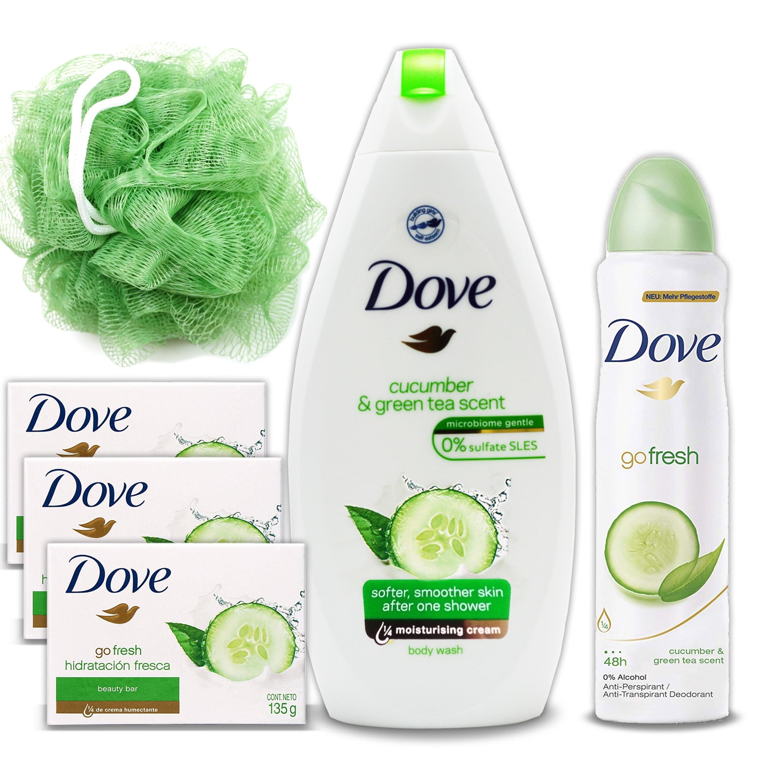Dove Go Fresh Gift Pack 17 Oz Cucumber And Green Tea Scent Shower Gel