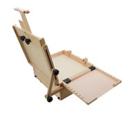 Artists Loft Easel - Outdoor Pochade Box Tripod Set - Natural Brown - 53 Standing - 5-Piece
