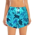 thumbnail image 2 of Balery World Turtle Day Pantalones cortos deportivos para mujer con forro y dos bolsillos, elásticos, para entrenamiento, gimnasio, yoga-X-Large, 2 of 7