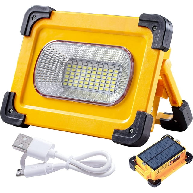 Reflector LED recargable de 60 W, 36 LED 4 modos de iluminación, reflector con USB resistente al agua para pesca, senderismo, corte de energía de emergencia