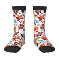 thumbnail image 1 of Kdxio Autumn Pumpkins Fall Leaves Print Children's Socks for Daily Wear and Sports Use Colorblock Mid-Calf Design Breathable Material, 1 of 5