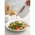 thumbnail image 2 of LE TAUCI 17oz Gravy Boat with Saucer Stand, Set of 1, Ceramic Sauce Boat with Tray for Salad Dressings, Creamer, Broth, Black Pepper, White, 2 of 6