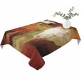 thumbnail image 2 of Burnt Orange Table Cloth Waterproof Tablecloths, Fall Modern Oil Painting Abstract Art Green Brown Tablecloth Dining Table Cover for Kitchen Party Tabletop Outdoor, Rectangle Tablecloth 60x84 Inch, 2 of 9