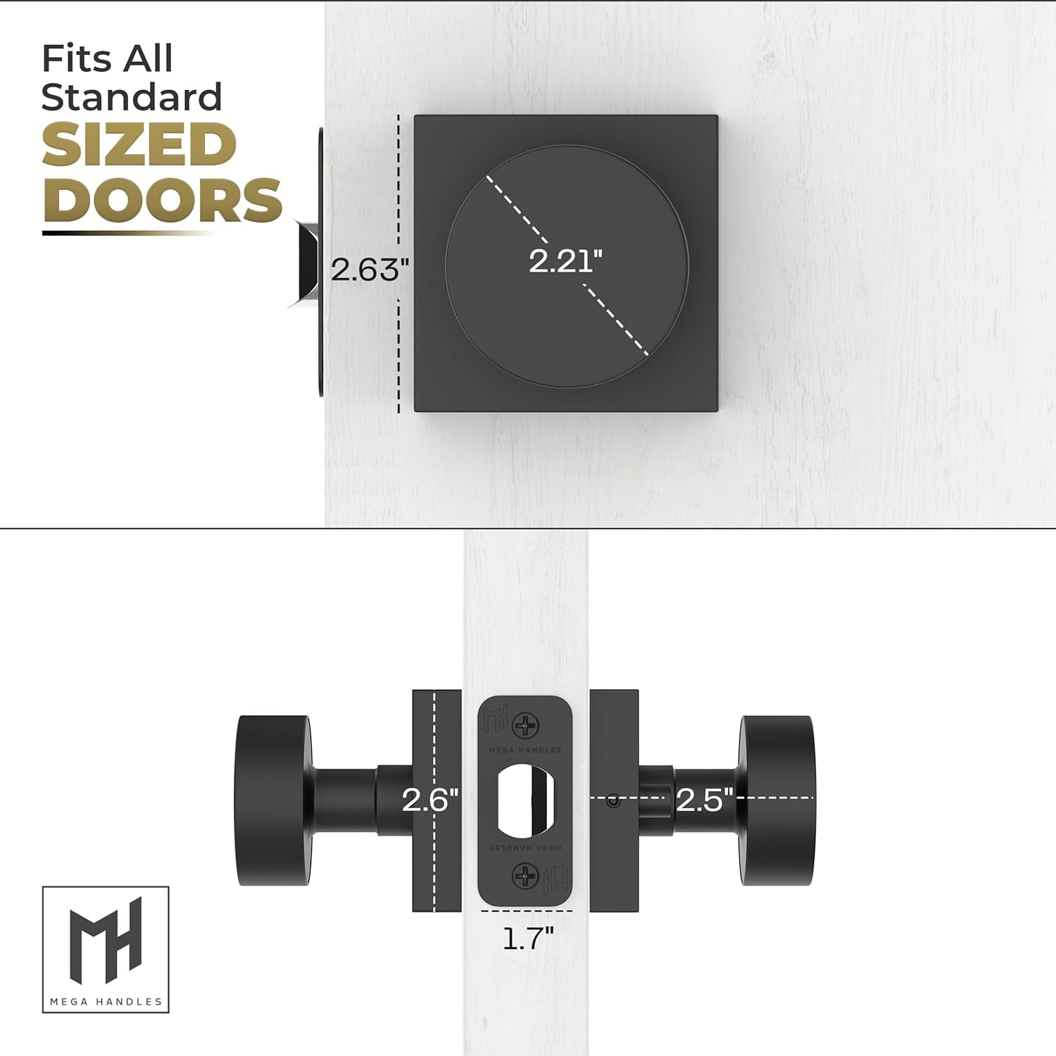 Mega Handles | Suana Passage Door Knob | Matte Black