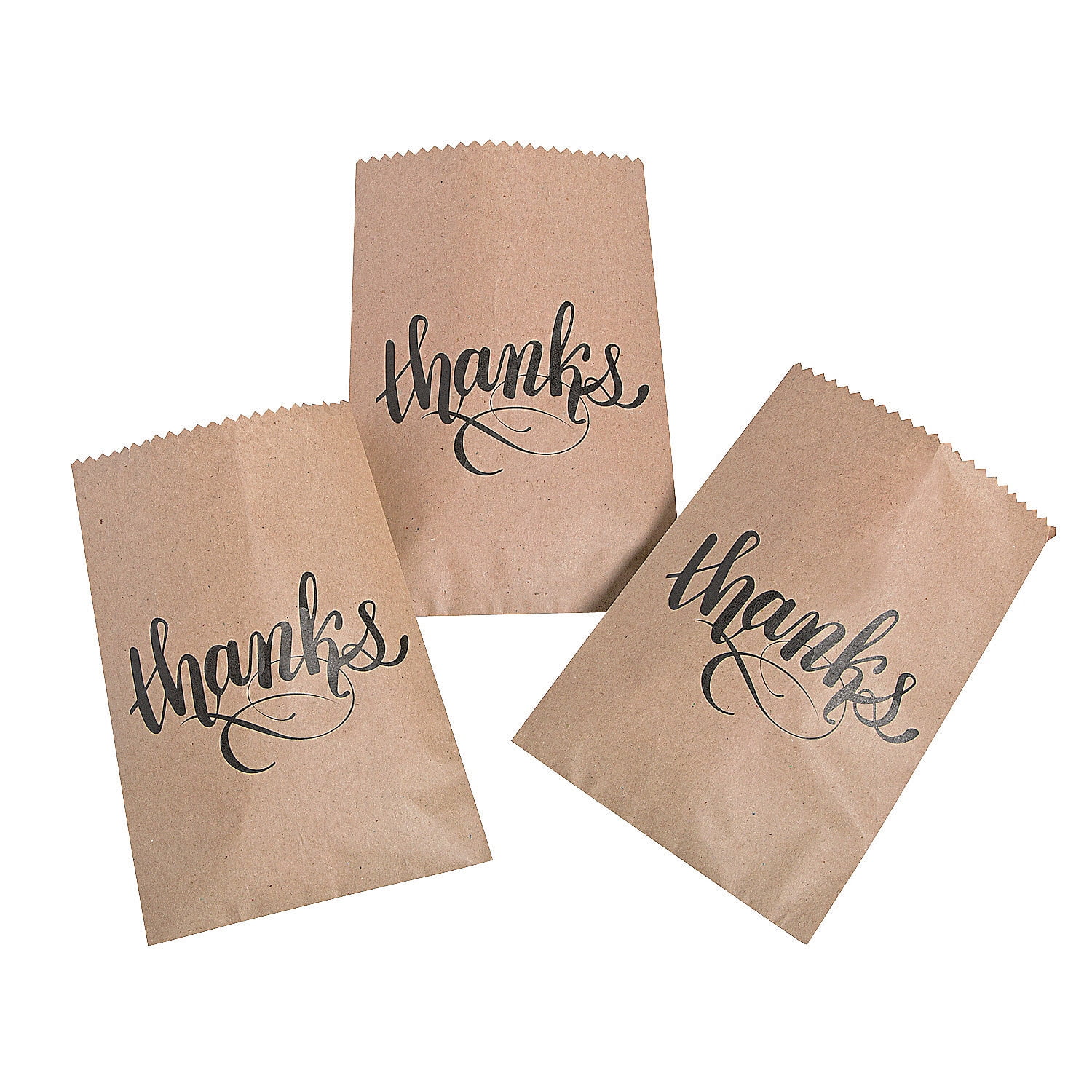Thanks Kraft Paper Cake Bags (50Pc) Party Supplies 50 Pieces