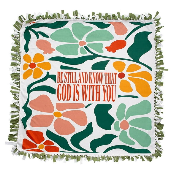 Fun Express 54" Religious Be Still & Know that God is with You Fleece Tied Throw Craft Kit - Makes 1