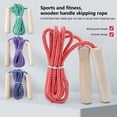 thumbnail image 2 of Jumping Rope Wood Handle Adjustable Strong Flax Weaving Long Rope Fat Burning Professional Adult And Children Fitness Exercise Skipping Rope Workout Equipment, 2 of 7