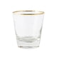 thumbnail image 1 of Vasos de vidrio martillado cónicos con borde dorado, aptos for lavavajillas, transparentes, de base pesada., 1 of 7
