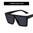 thumbnail image 1 of Bright Black All Greyladies Men's Sunglasses Oversized Square Rimless Sunglasses Uv400 Sunglasses Trend Big Frame One-piece Sunglasses New Men, 1 of 4
