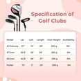 thumbnail image 5 of Costway Ultimate Kids Golf Practice Set Junior Complete Golf Club Set for Kids Age 5-7 Years Old Pink, 5 of 10