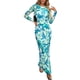 thumbnail image 1 of Vestido PRETTYGARDEN Estampado Floral Azul de Manga Larga Maxi XS, 1 of 8