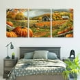 thumbnail image 5 of Ullo0ord  Fall Landscape Wall Art - Retro Pumpkin Autumn Landscape Canvas Wall Art - Thanksgiving Wall Art for Living Room Bedroom Bathroom Home Decor 12x16x3pcs, 5 of 6
