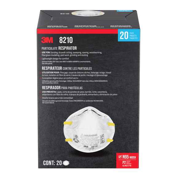 3M Particulate Respirator 8210 [N95]: 20-pack (White)