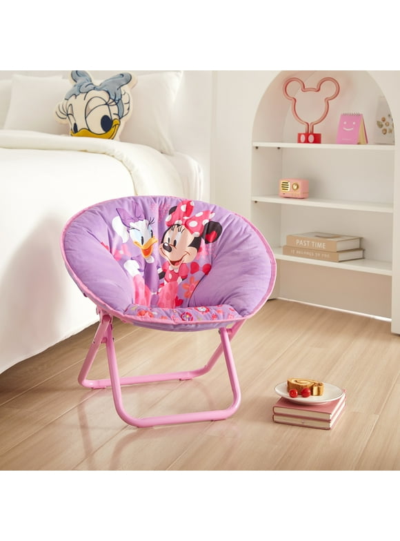 Disney Minnie Mouse 19" Toddler Mini Saucer Chair, Pink Polyester