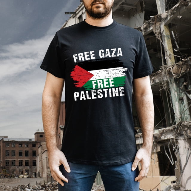 Camiseta básica Color sólido cuello redondo fin ocupación israelí ropa para niños y adultos