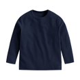 thumbnail image 4 of Povozer Cotton Girls Boys Long Sleeve Shirts Toddlers Crewneck Tee(Navy,12-14Y), 4 of 4