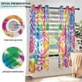 thumbnail image 5 of 2 Panels Set Blackout Curtains Thermal Insulated Sun Protection Room Darkening Drapes for Bedroom Tie-dye Pattern, 5 of 7