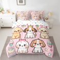 thumbnail image 2 of Castle Fairy Boys Girls Kawaii Dogs Twin Bedding Sets 7-Piece,Cartoon Animal Pets Bedding Comforter Set Microfiber,Happy Birthday Dessert Breathable Sheet Sets,Microfiber Bedroom Decor,Reversible, 2 of 8