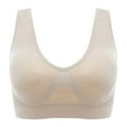 thumbnail image 6 of 3 Pack Seamless Comfortable Sports Bra for Women,Running Girl Sports Bra,Padded Bra for Yogo Workout Fitness Skin color 3XL, 6 of 9