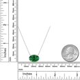 thumbnail image 6 of Gem Stone King 14K White Gold Green Created Emerald Pendant Necklace for Women | 4.00 Cttw | Gemstone May Birthstone | Oval 14X10MM | With 18 inch Chain, 6 of 6
