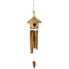 Woodstock Wind Chimes Asli Arts® Collection, Thatched Roof Birdhouse Bamboo Chime, 32'' Wind Chime C707