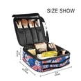 thumbnail image 3 of FORMRS Travel Makeup Bag Large Capacity Train Case Cosmetic Organizer with Adjustable Dividers, Pink Flowers Pattern, 3 of 8