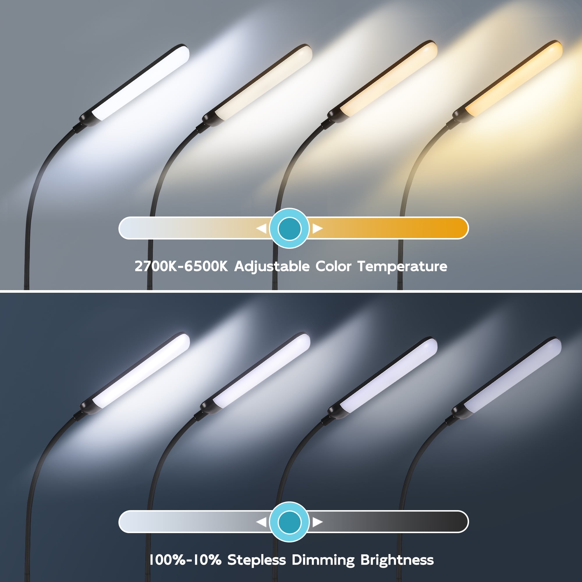 Reading Floor Lamp with Remote, Bright 18W Floor Lamps for Living Room with 1H Timer, Stepless Adjustable 2700K-6500K Colors & Brightness Standing Lamp with Remote & Touch Control Reading Floor Lamps