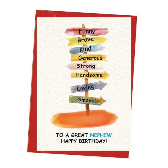 Tarjeta de felicitación de cumpleaños para sobrino de DuiAriu, regalos divertidos, 18 x 12 cm