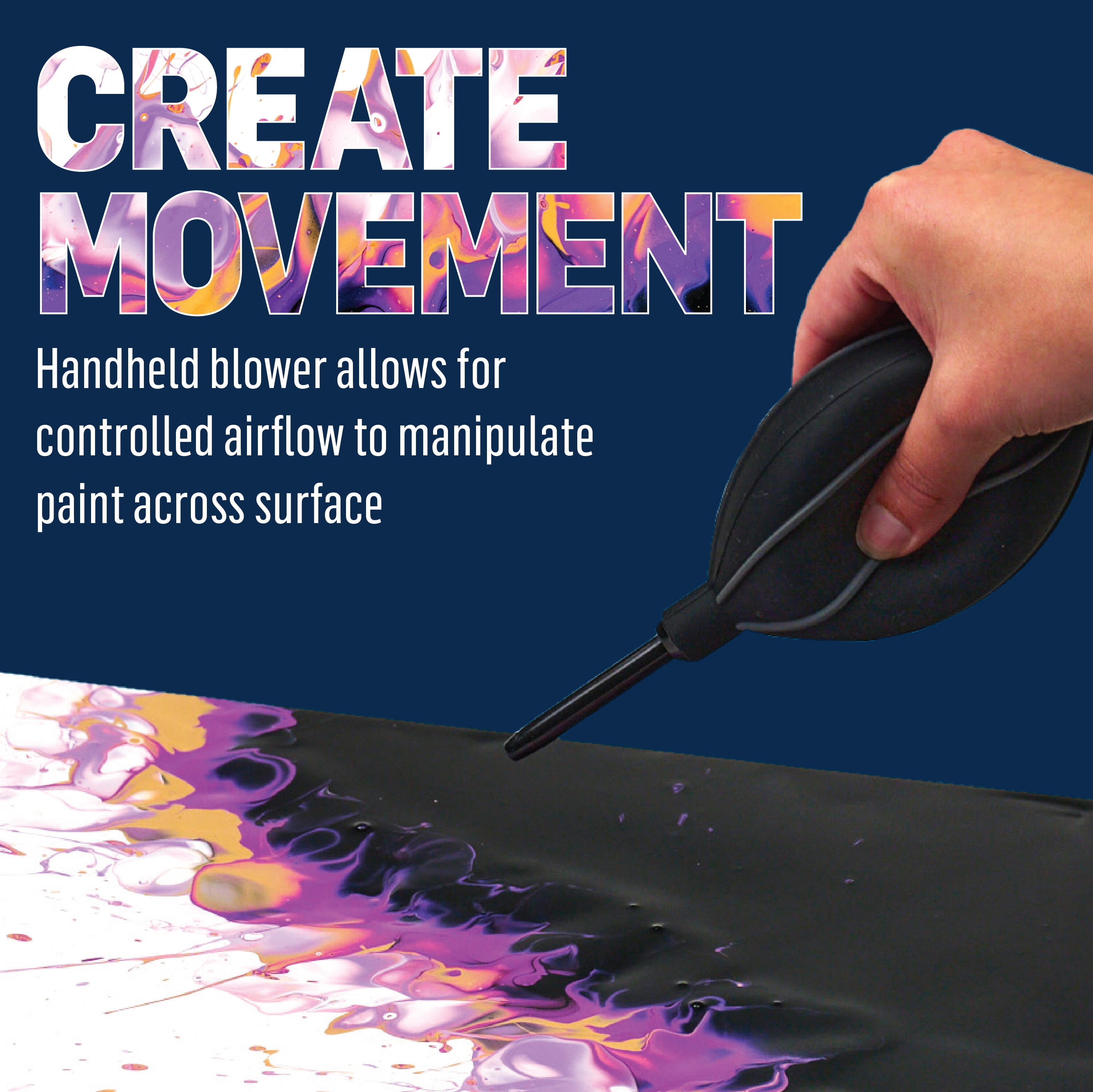 FolkArt Drizzle Blower and Splatter Set, Durable Tools for Fluid Paint Pouring