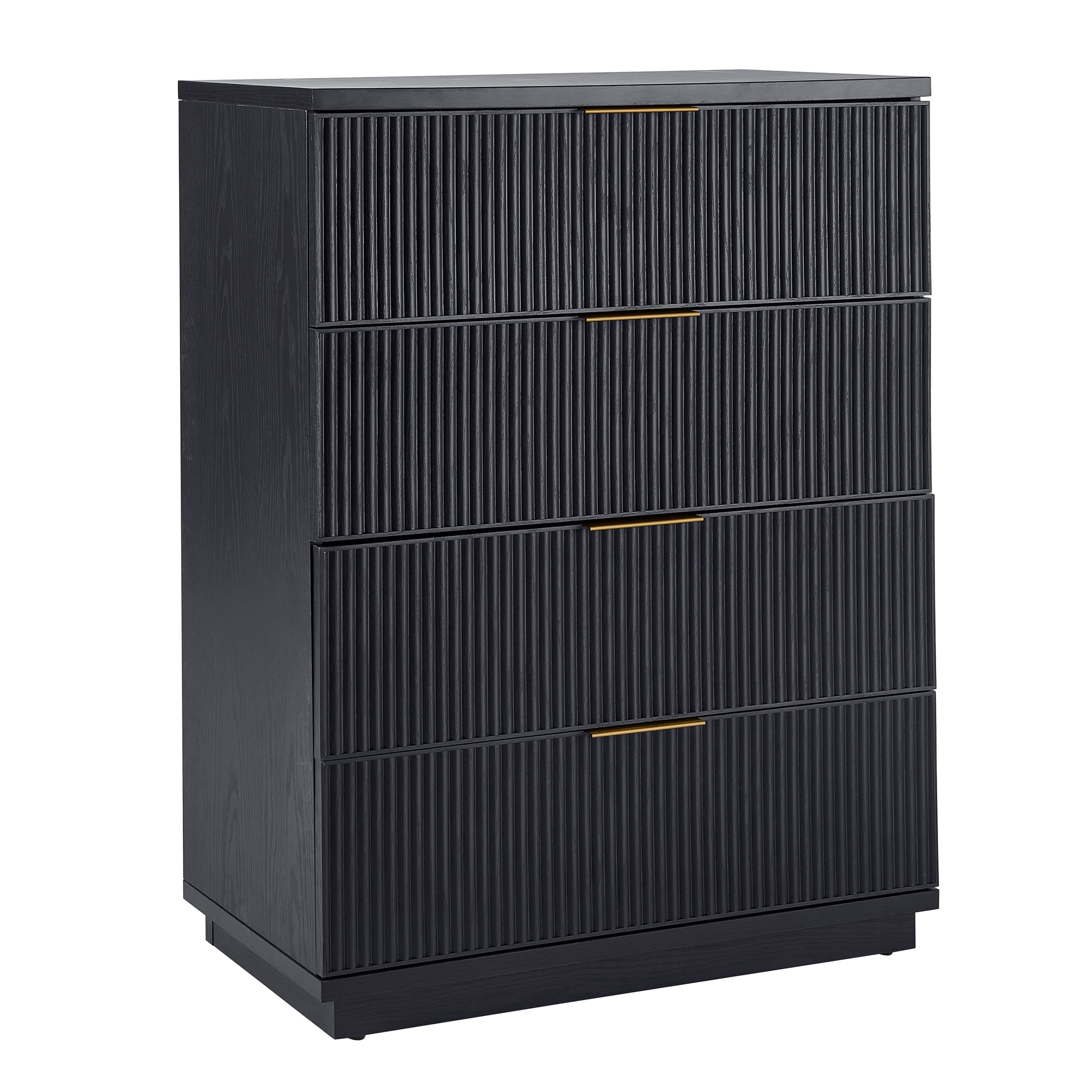 Better Homes & Gardens Lillian Fluted 4Drawer Dresser for Bedroom , Rich Black Finish  (图2)