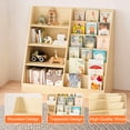 thumbnail image 3 of Peispie Kids Bookshelf and Toy Storage Organizer, Multifunctional 4-Tier Wooden Bookcase Display Stand. 4 Open Shelves for Kids Room, Playroom, Nursery Room Decor, Natural Wood, 3 of 7