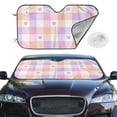 thumbnail image 2 of Balery Heart Buffalo Plaid Windshield Sun Shade, Car Front Window Sunshade Cover ,Automotive Interior Portected Blocks Uv Rays For Car Pickup Truck Suv Accessories- Medium, 2 of 7